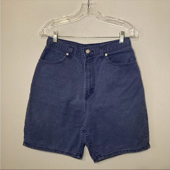 Vintage Faded Glory Women's Shorts Size S Blue High Waist Bermuda Cotton Zip-Fly - Picture 6 of 10